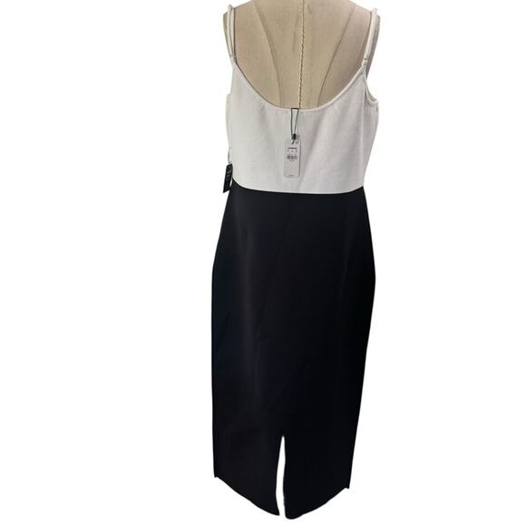 Express Body Contour Color Block V-Wire Sleeveless Midi Sweater Dress Size Large - Picture 4 of 14